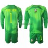 Maillot de Gardien à Manches Longues Brésil Alisson Becker 1 Extérieur Coupe du Monde 2022 Pour Enfant